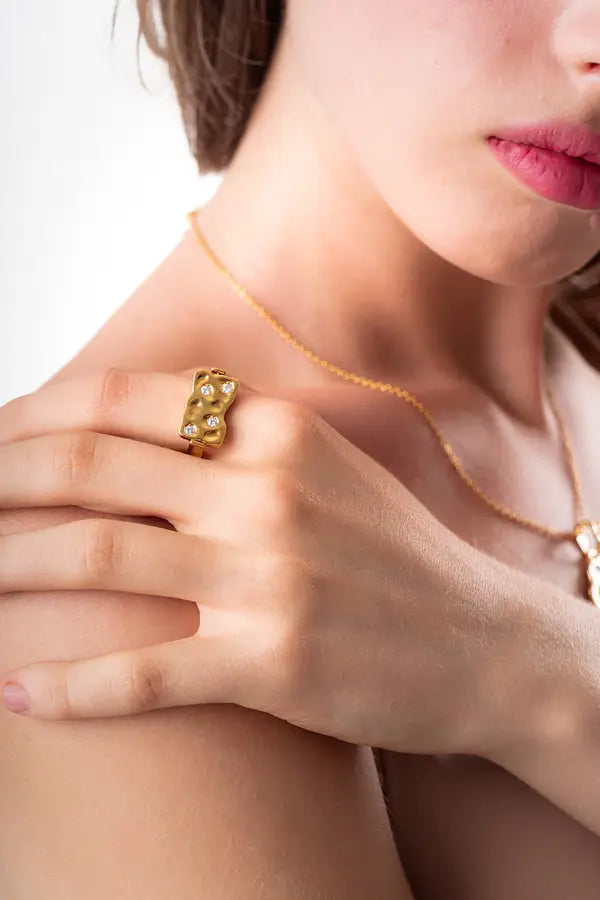 Duo Ring Drought Gold Multi Cream