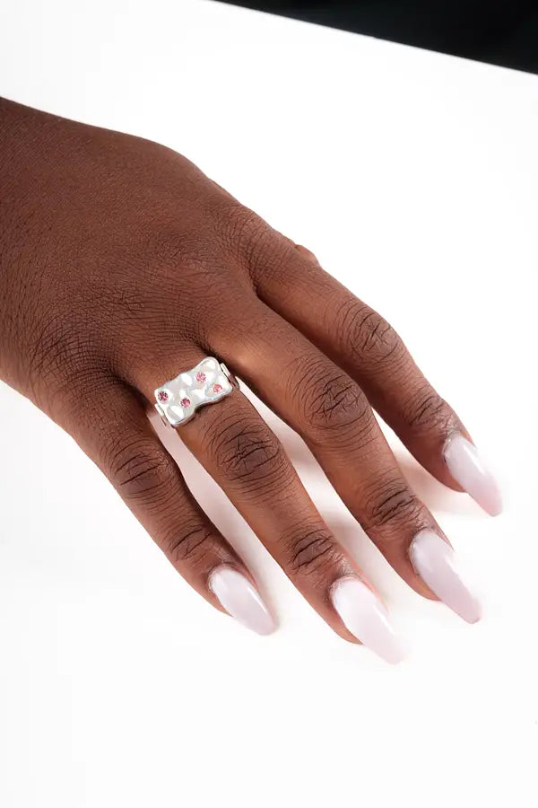 Duo Ring Drought Silver Green Multi