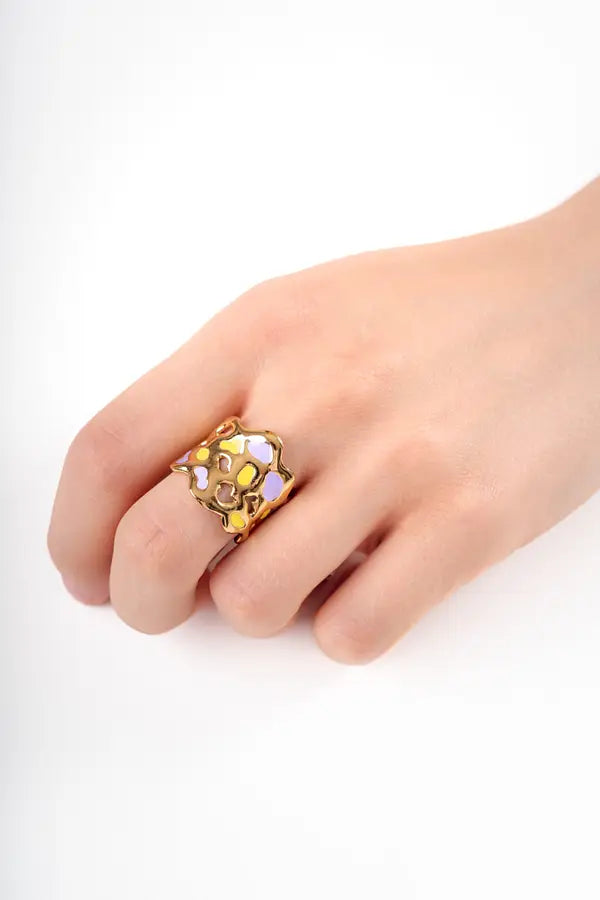 Ring 12.84 Lilac And Yellow