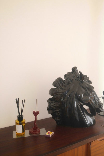 Burning Heart Incense Holder Bordeaux