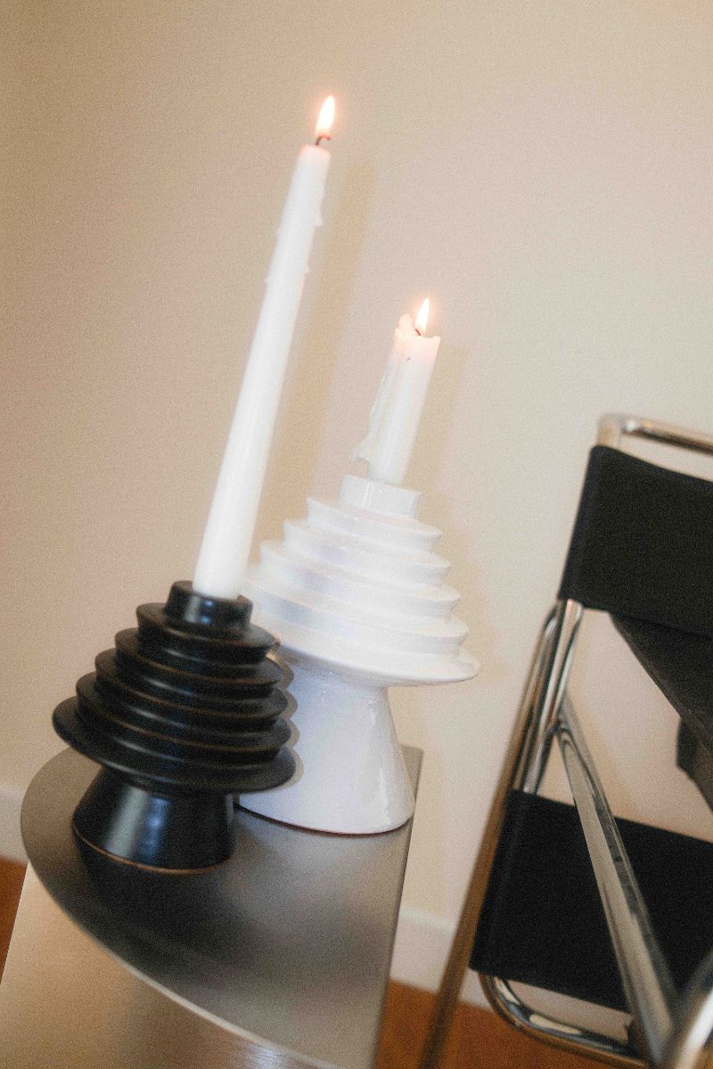 Round&Round Big Candle Holder White