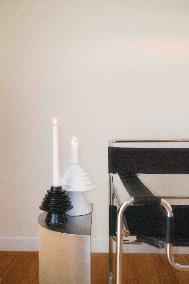 Round&Round Small Candle Holder Matte Black