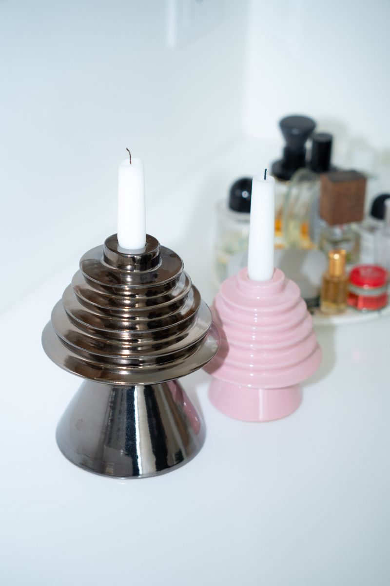 Round&Round Small Candle Holder Pink