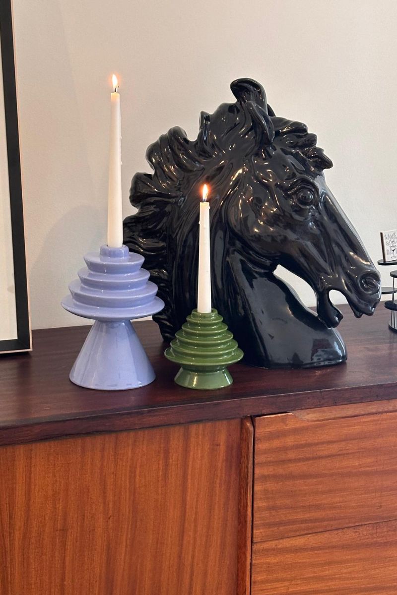 Round&Round Small Candle Holder Green