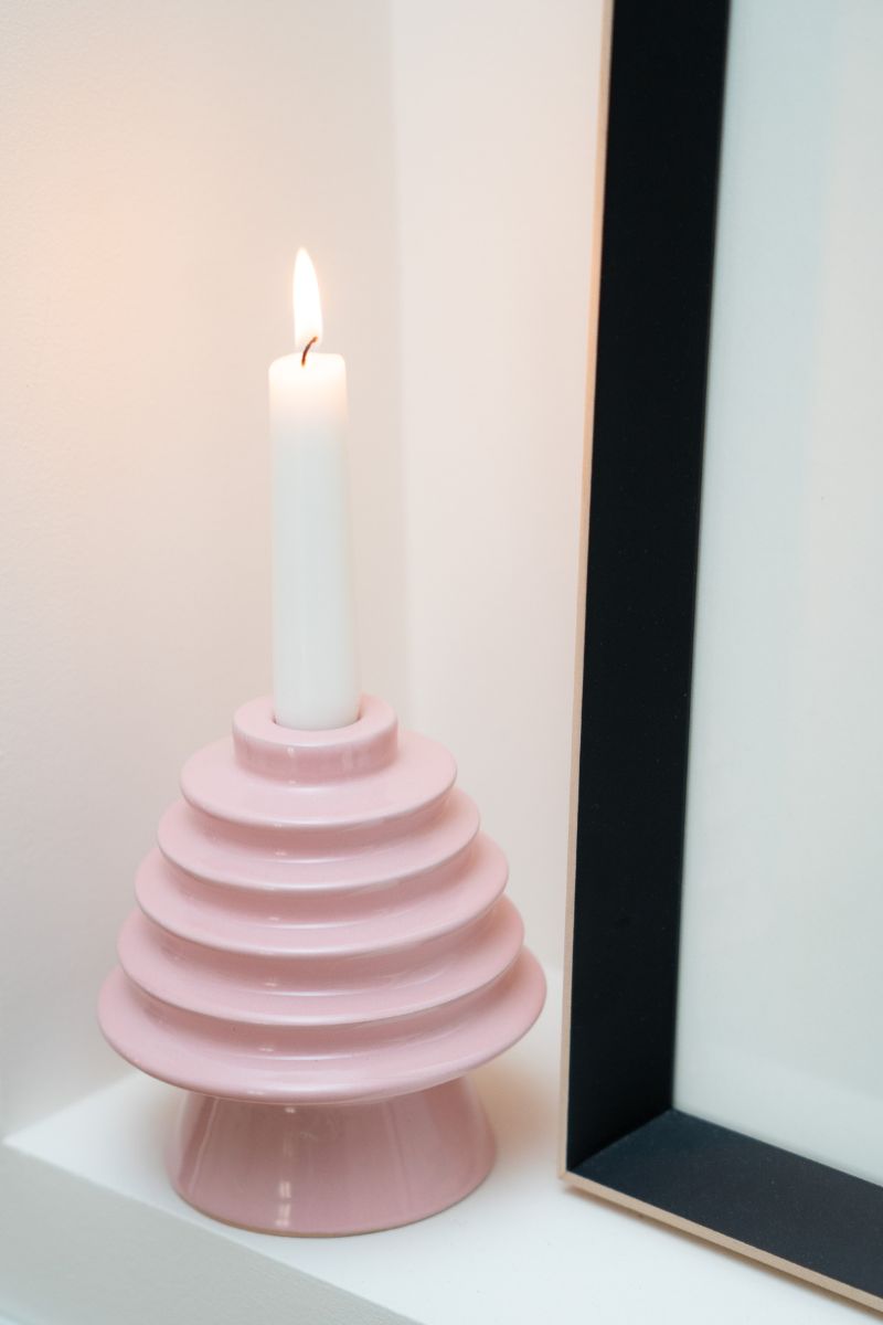 Round&Round Small Candle Holder Pink
