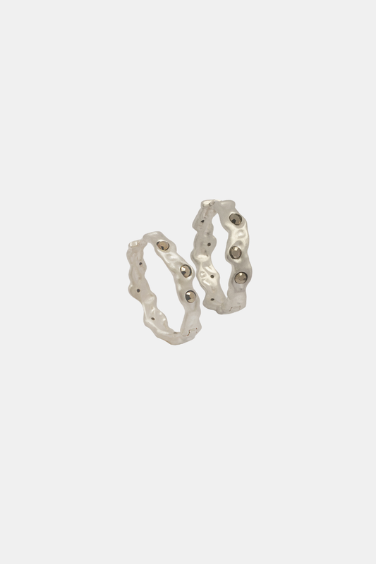 Big Circular Hoops Satin Silver