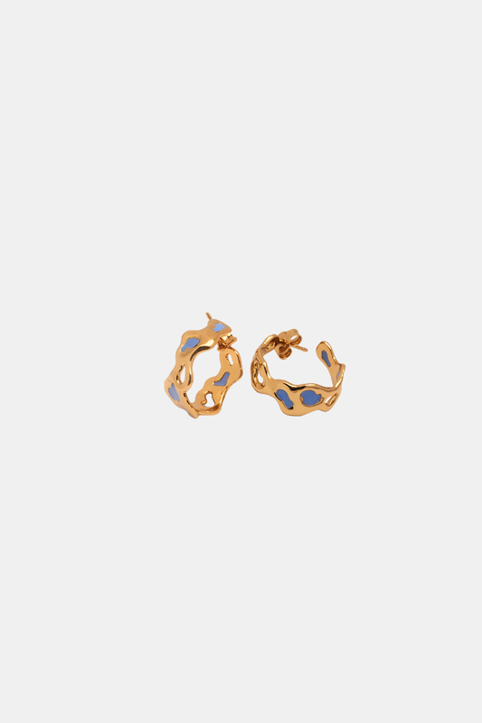 Hoops Blast Up Gold Turquoise
