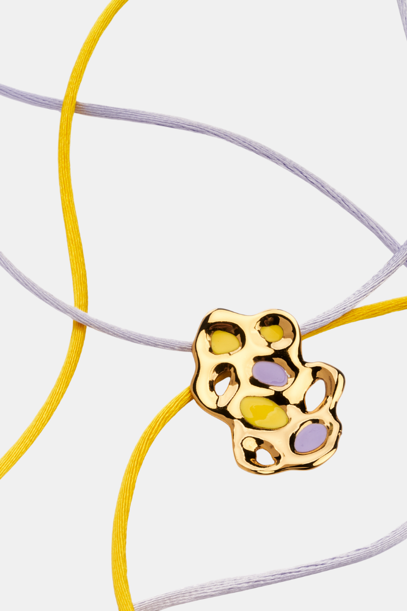 Necklace 24 Violet And Yellow